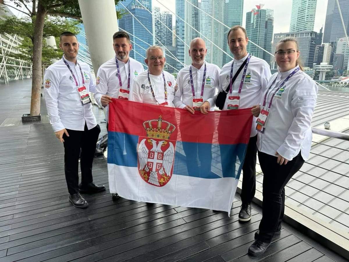 Djordjo Cetkovic with the Serbian culinary delegation in Singapore